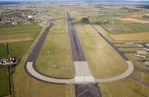 A photo of a runway at RAF Waddington
