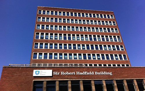A photo of the Sir Robert Hadfield Building from the outside